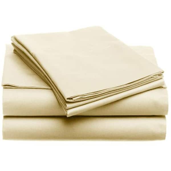 Home Dynamix 4-Piece Ivory Solid 80 Thread Count Microfiber Full Sheet Set