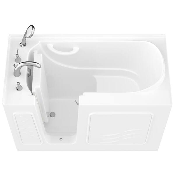 Universal Tubs HD Series 53 in. L x 26 in. W Left Drain Quick Fill Walk-In Soaking Bathtub in White