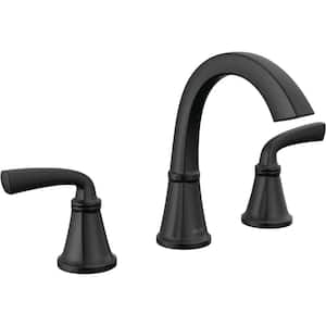Easy Installation 6 in. to 16 in. Widespread Double Handle Bathroom Faucet in Matte Black