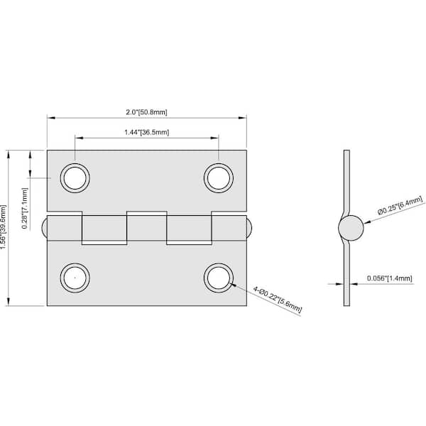 Everbilt 1 in. Zinc-Plated Non-Removable Pin Narrow Utility Hinge (2-Pack)  29277 - The Home Depot