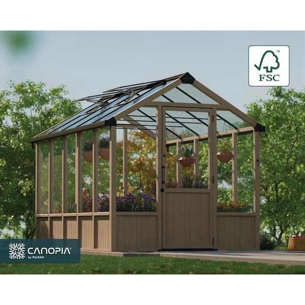 Natura 8 ft. x 12 ft. Cedar Wood/Clear Polycarbonate DIY Greenhouse Kit