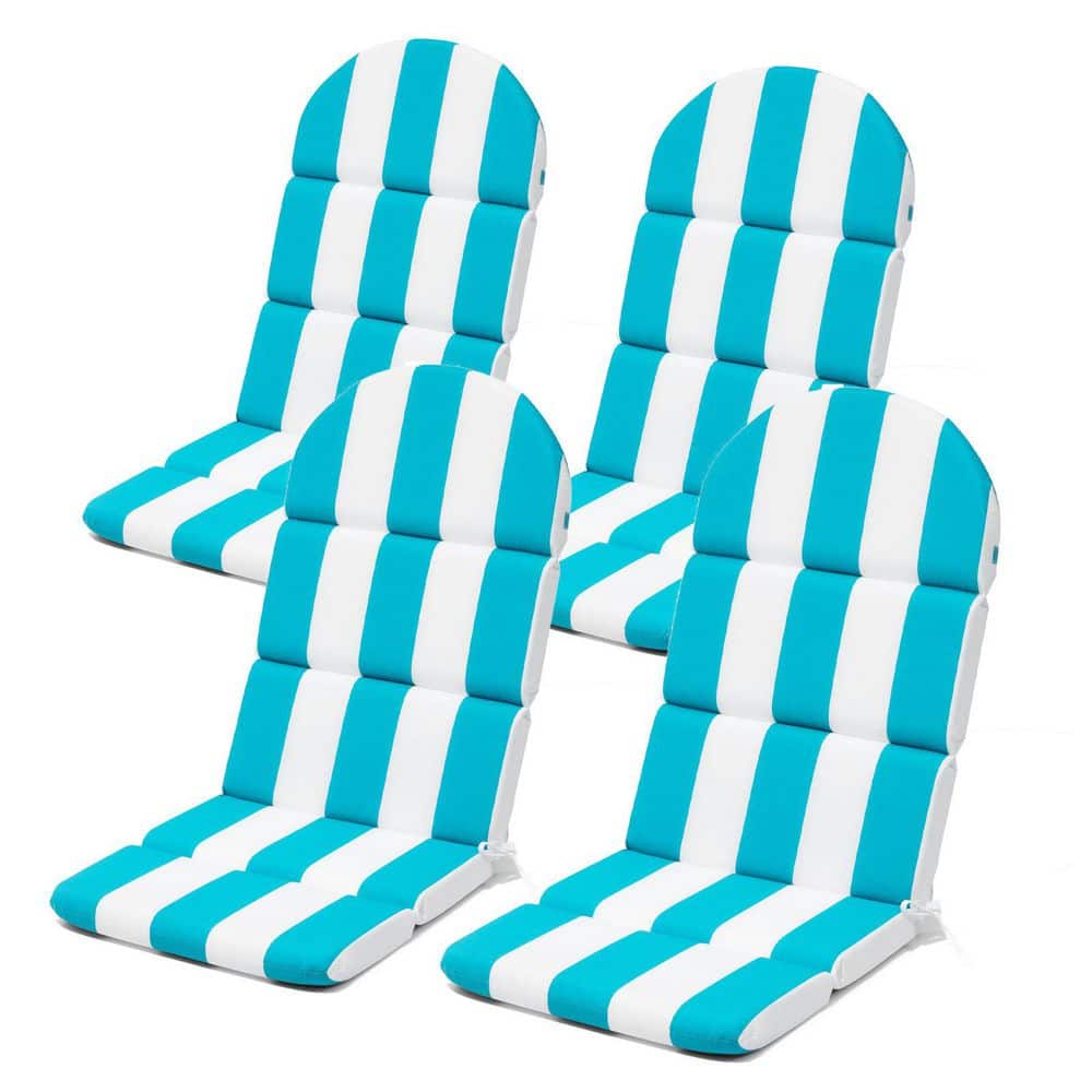 50 in. x 20 in. Deep Seat Outdoor Adirondack Chair Cushion in Blue and Whit