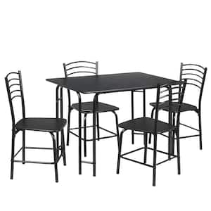 Home Kitchen Table and 4 Chairs with Metal Legs(Set of 5)