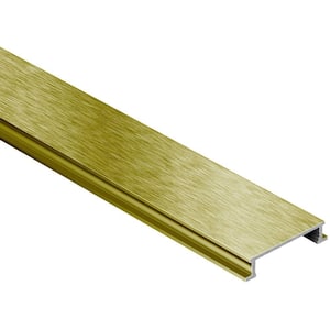 Designline Brushed Brass Anodized Aluminum 1/4 in. x 8 ft. 2-1/2 in. Metal Border Tile Edging Trim