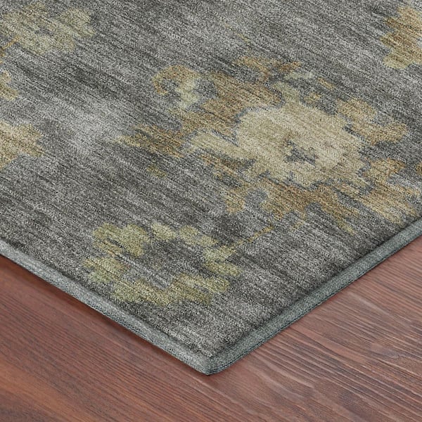 Mayfield Premium Machine Washable Abstract AMF2305 Pewter 2 ft. x 3 ft. Accent Rug