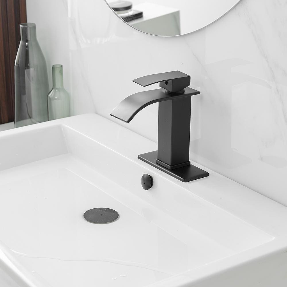 Matte Black Stainless Steel Single Handle Bathroom Faucet