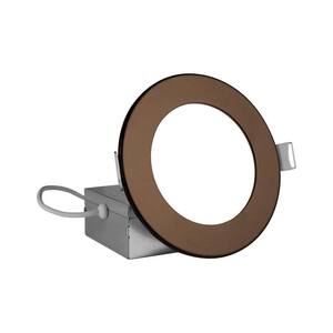 REL 4 in. Round 3000K Remodel IC-Rated Recessed Integrated LED Edge Lit Downlight Kit, Oil-Rubbed Bronze