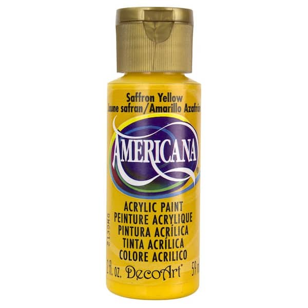 DecoArt Americana 2 oz. Saffron Yellow Acrylic Paint DA273-3 - The