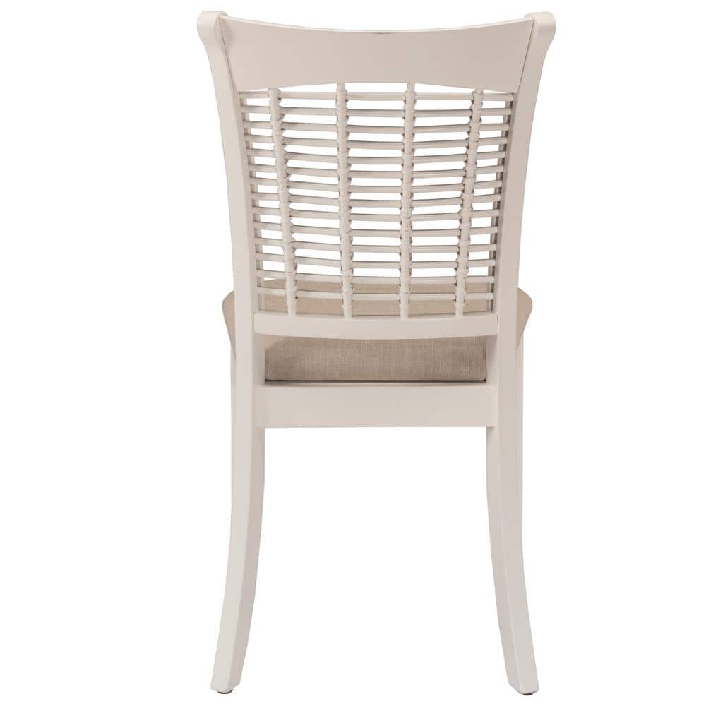 Bayberry White Wood Dining Chair with Cream Upholstery