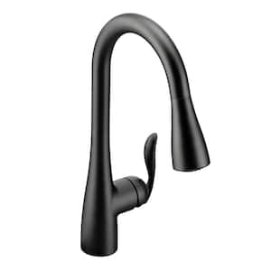 Arbor Single-Handle Pull-Down Sprayer Kitchen Faucet with Power Boost in Matte Black