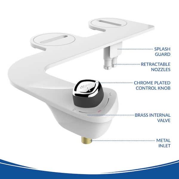 NEW Bio Bidet SlimEdge Simple Toilet Attachment in White with Dual Nozzle System 