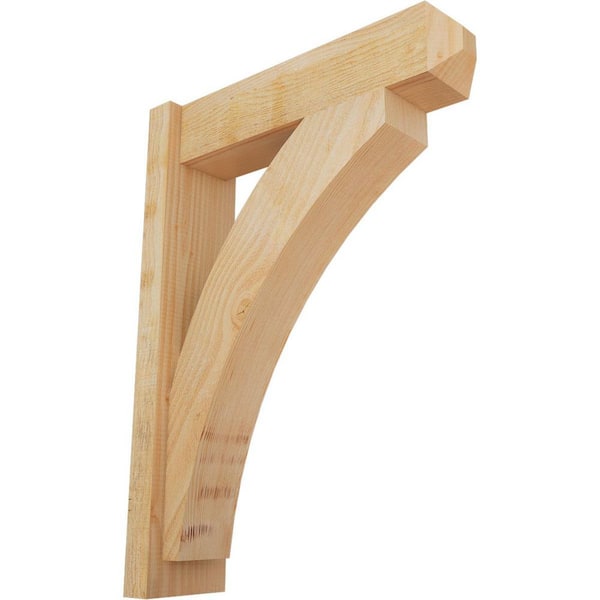 Ekena Millwork 6 in. x 30 in. x 22 in. Douglas Fir Thorton Craftsman Rough Sawn Outlooker