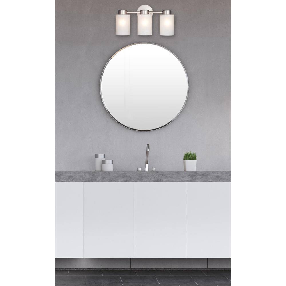 Elegant Brushed Nickel 3-Light Wall Sconce with Frosted Seeded Glass