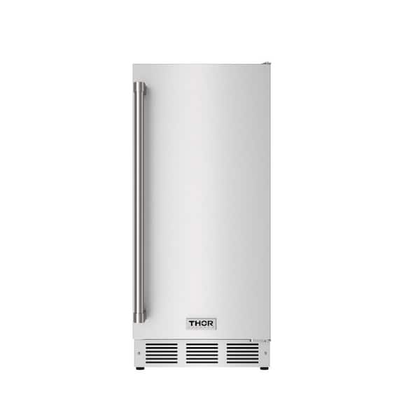 15 in. 50 lb. Full Size Cubes Built in Ice Maker in Stainless Steel with Drain Pump