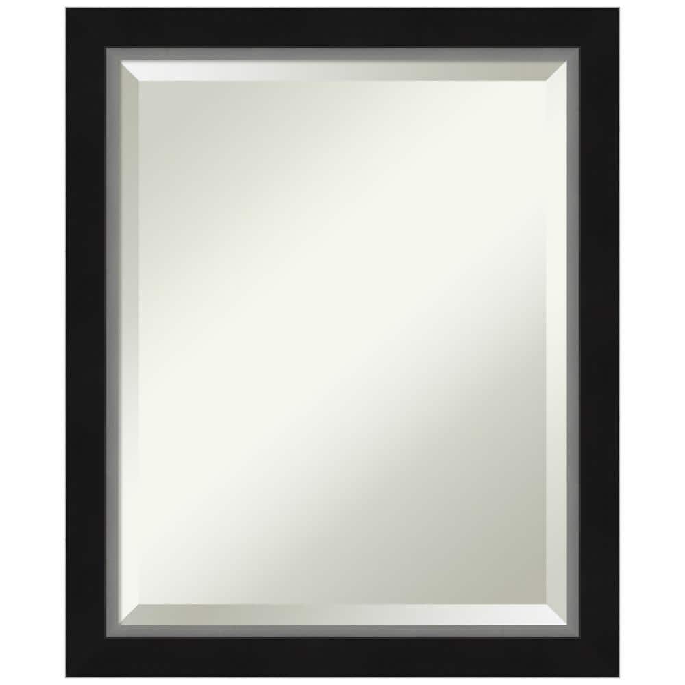 Eva 19" x 23" Black Silver Narrow Framed Wall Mirror