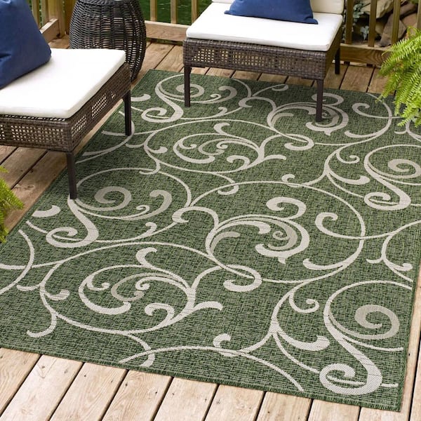 JONATHAN Y Maribel Traditional Classic All-Over Scroll Green