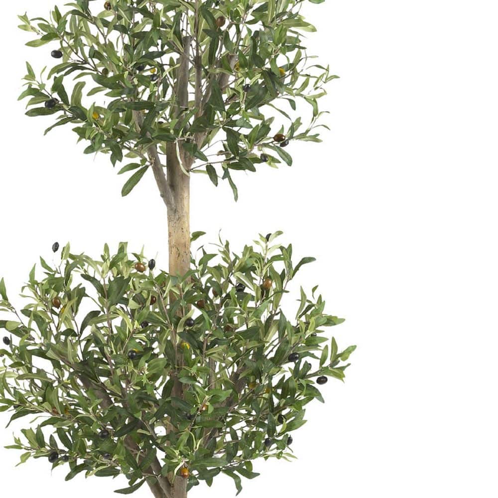 Elegant Outdoor 60" Silk Olive Double Topiary in Pot