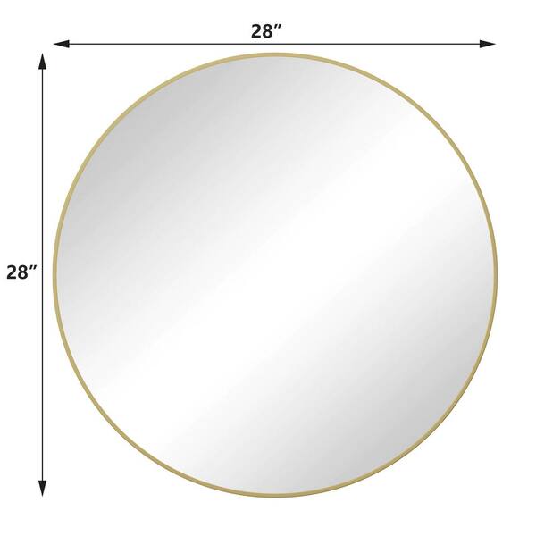 ~ FREE SHIPPING selling NEW IN BOX Round Circle Metal Gold Finish Mirror 28in