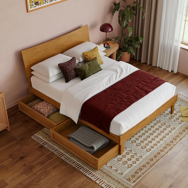 AFI Phoenix Light Toffee Natural Bronze Wood Frame Full Platform