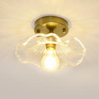 TOZING 9 in. Gold Modern Indoor Clear Glass Shade Ceiling Light Deals