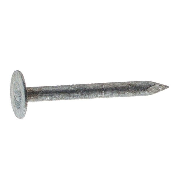 Grip-Rite - 1 in. x 11-Gauge Electrogalvanized Smooth Shank Roofing Nails 5 lb. Box