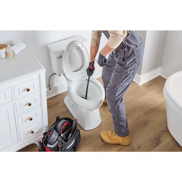 Husky toilet auger cable J-shape technique