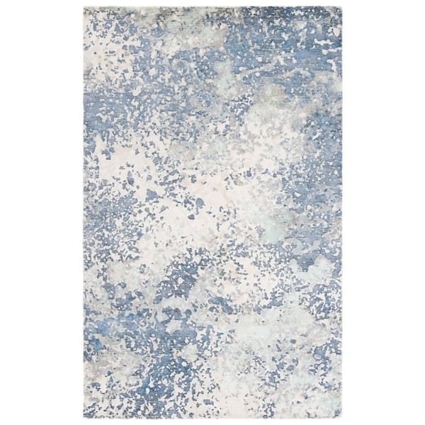Mirage 6 ft. x 9 ft. Blue/Ivory Distressed Area Rug
