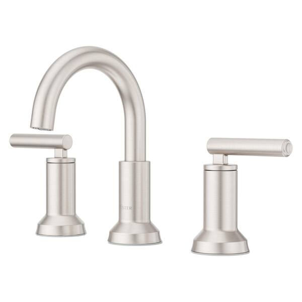 Pfister Capistrano 2 Handle 8 Widespread Bathroom Faucet Spot Defense Brushed Nickel Lf 049 7255