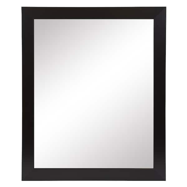 Home Decorators Collection 26 in. W x 32 in. H Rectangular Wood Framed Wall Bathroom Vanity Mirror in Black