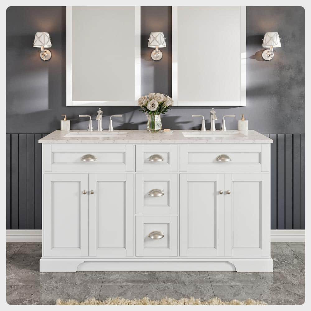 Have a question about Eviva Epic 60 in. Double Sink White Bath Vanity ...