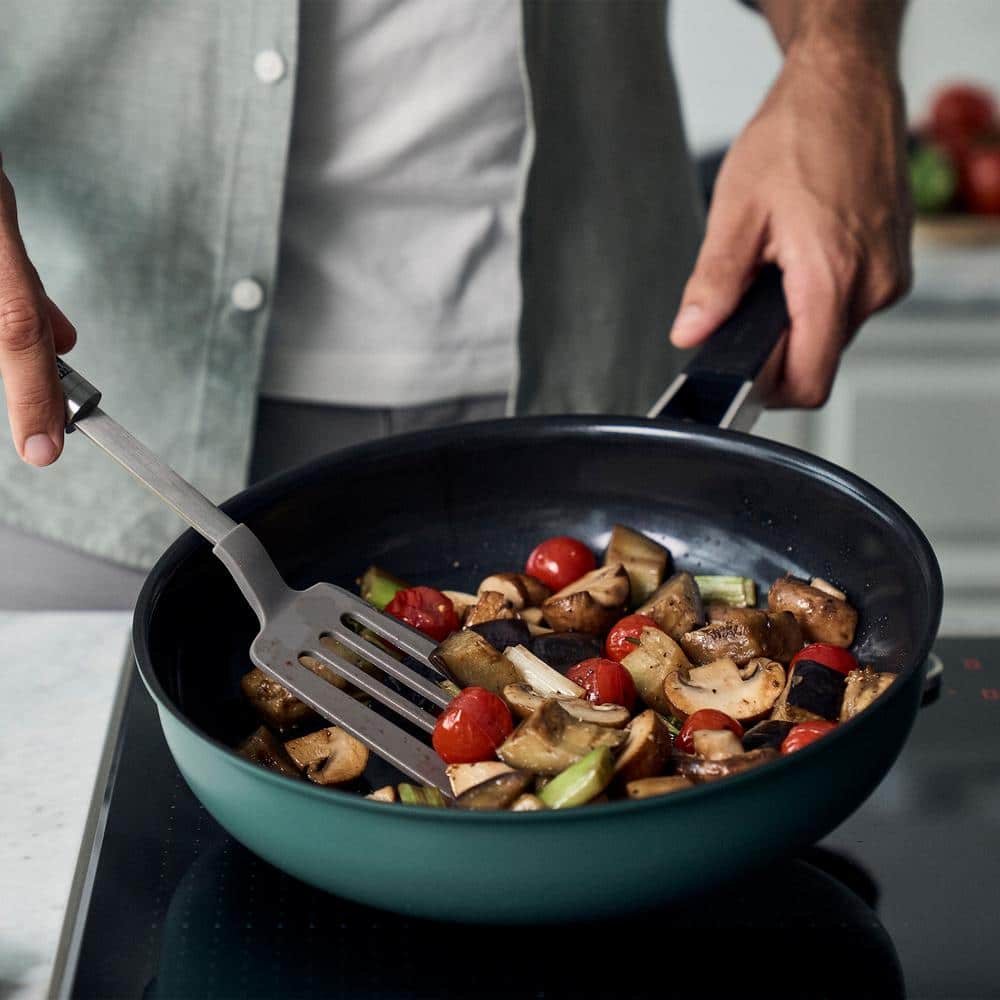 11" Green Stainless Steel Ceramic Nonstick Fry Pan