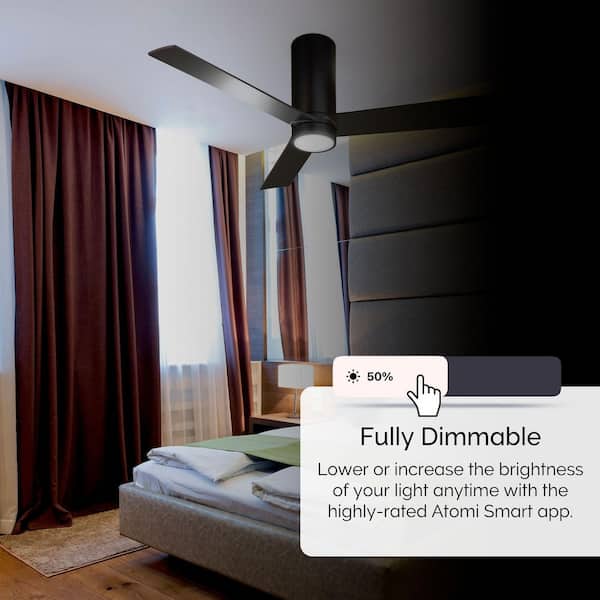 Nouvo 3 52 in. Smart Indoor Pearl Black 3-Blade WiFi Ceiling Fan with Adjustable Color & Tunable White LED, Remote