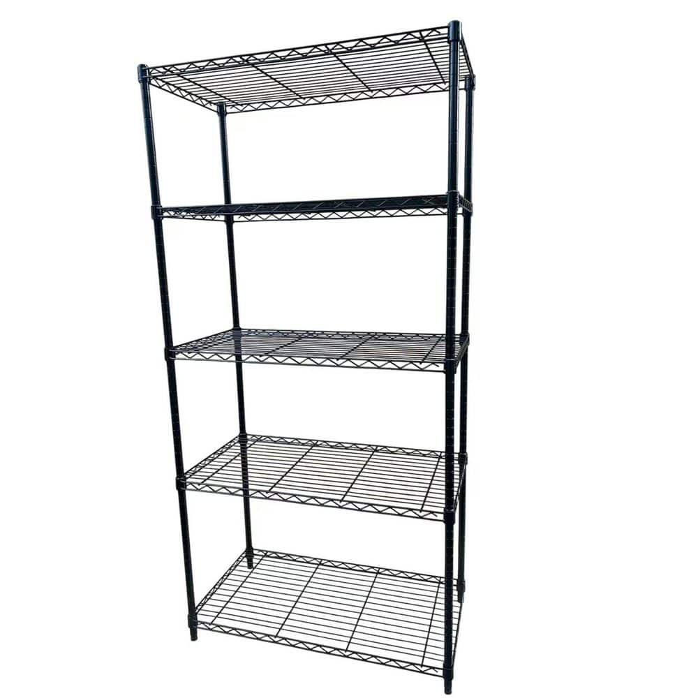5-Tier Steel Wire Shelving Unit in Black (36 in. W x 72 in. H x 18 in. D) price history on PriceWatchPro
