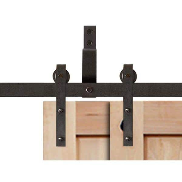 60in.x80in.Bypass Rustic Unf 2-PNL V-Groove Solid Core Knotty Alder Wood Sliding Barn Door with Bronze Hardware Kit 60in.x80in.Bypass Rustic Unf 2-PNL V-Groove Solid Core Knotty Alder Wood Sliding Barn Door with Bronze Hardware Kit