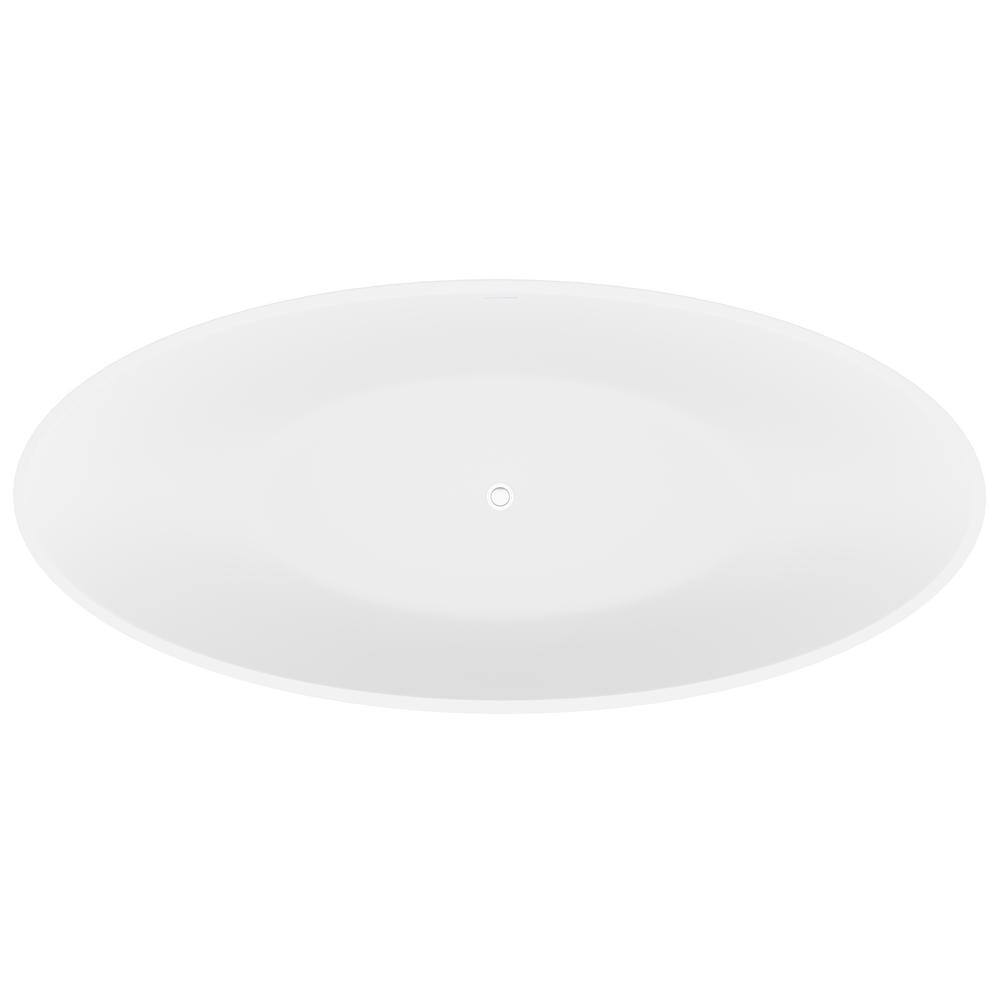 Ala 74'' Matte White Acrylic Freestanding Soaking Bathtub