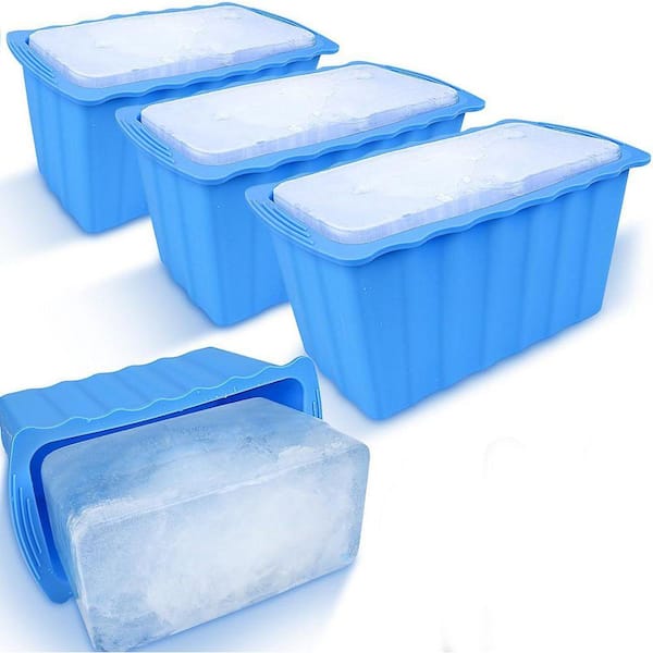 Extra Large Silicone Ice Block Mold Water Chiller 4 Piece Thicker Giant Tray Reusable Cold Plunge Accessory