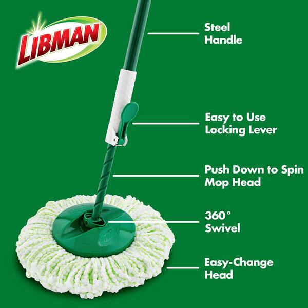 Libman 36 in. Heavy Duty Cotton Flat Dust Mop with Steel Handle