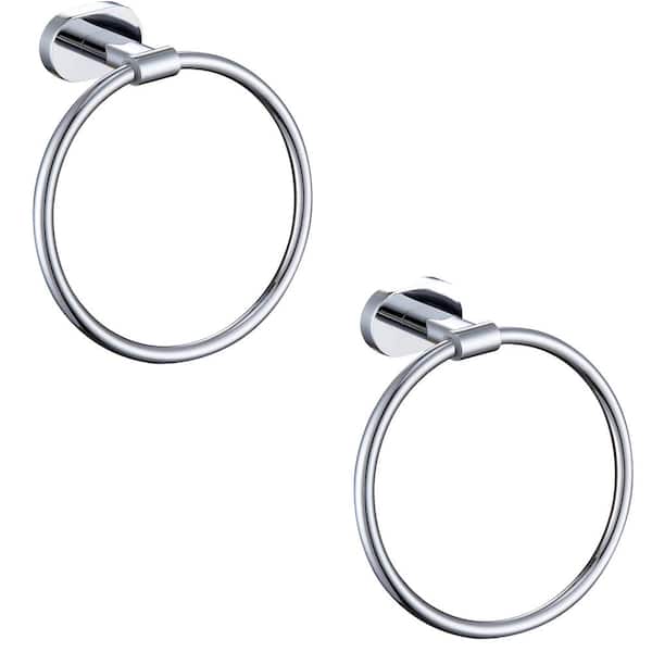 ruiling Wall Mounted Towel Ring in Stainless Steel Polished Chrome-2 Pack