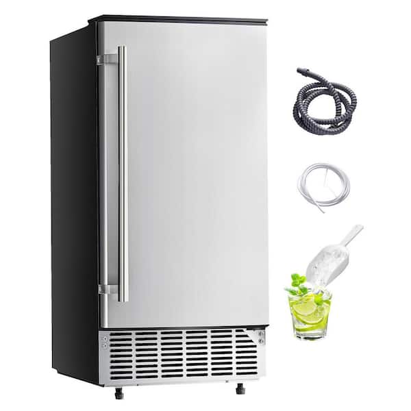 80 lbs. /Day Under Counter Ice Maker, Reversible Door, Stainless Steel, Freestanding, Commercial/Home Kitchen
