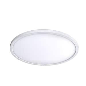 Round 15 in. 1-Light White LED Flush Mount