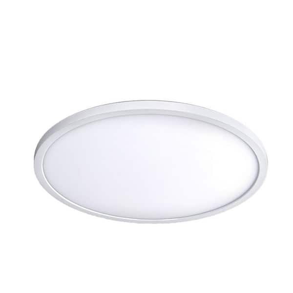 WAC LIMITED Round 15 in. 1-Light White LED Flush Mount 3500K
