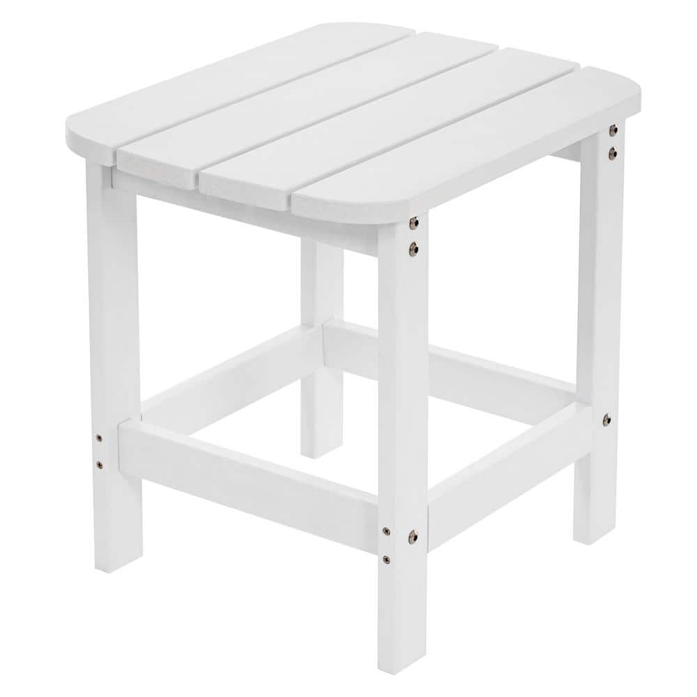 Wildaven HIPS Plastic White Outdoor Patio Side Table ET14WTVN The