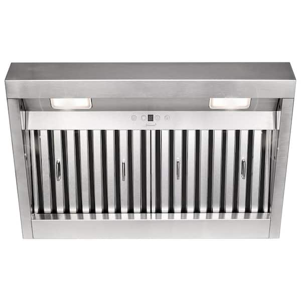 30 in. 600 CFM Under Cabinet Range Hood with Light in Stainless Steel