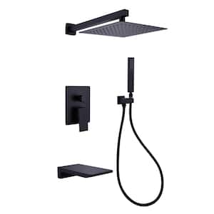 Single Handle 1-Spray Shower Faucet 4.4 GPM with Pressure Balance in. Matte Black