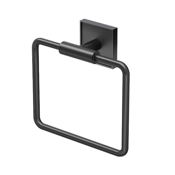 Mode Wall Mounted Towel Ring in Matte Black