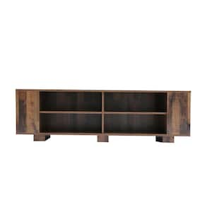 Baxton Studio Haversham 84 in. Walnut Wood Entertainment Center