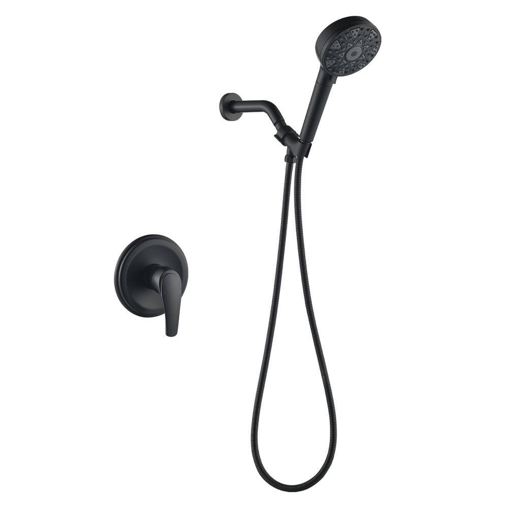 Single Handle 7-Spray Shower Faucet 1.8 GPM with Pressure Balance in Matte 