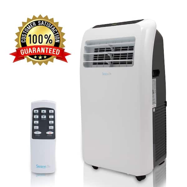 SereneLife 14,000 BTU (10,000 BTU DOE) Portable Air Conditioner with  Dehumidifier and Fan in White SLPAC14