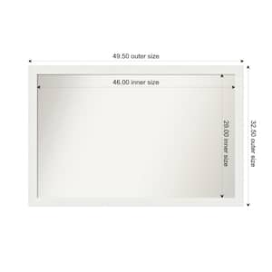 Vanity White Narrow 49.5 in. x 32.5 in. Custom Non-Beveled Recycled Polystyrene Framed Bathroom Vanity Wall Mirror