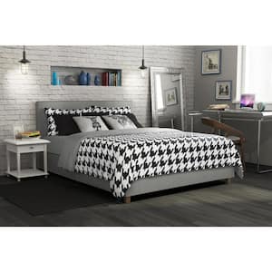Milo Gray Linen Upholstered Queen Bed